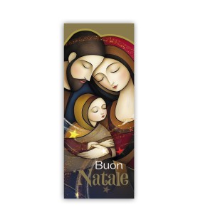 Segnalibro natalizio con Sacra Famiglia in versione contemporanea