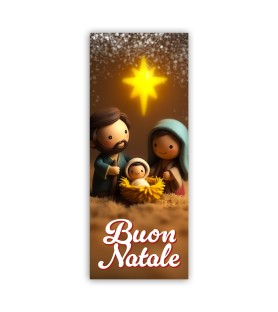 Segnalibro natalizio contemporaneo con Sacra Famiglia versione toons