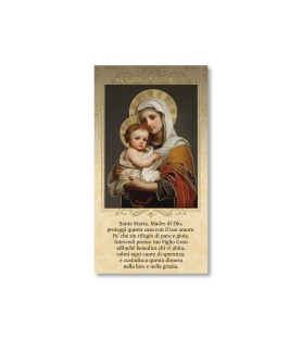 Tavola Benedizione raffigurante la Madonna col Bambino in oro a caldo