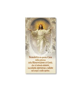 Tavola Benedizione raffigurante la Resurrezione di Gesù in oro a caldo