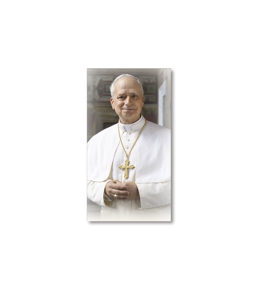Santino Papa Leone XIV con preghiera Santino Papa Leone XIV con preghiera