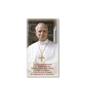 Tavola Benedizione raffigurante Papa Leone XIV con oro a caldo