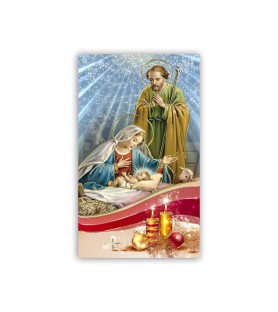 Immaginetta Sacra Famiglia classica con oro a caldo e digitale