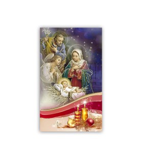 Immaginetta Sacra Famiglia classica con oro a caldo e digitale