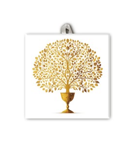 Piastrella con raffigurazione dell'Albero della Vita f.to 10 x 10 cm con scatola regalo