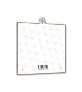 Piastrella con albero e script grafico 10 x 10 cm