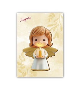 Magnete sagomato in MDF con oro digitale raffigurante un angioletto