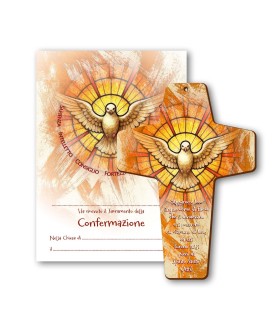 Croce in MDF con simbologia della Cresima