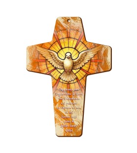 Croce in MDF con simbologia della Cresima