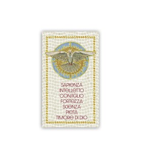 Immaginetta di Cresima con i simboli