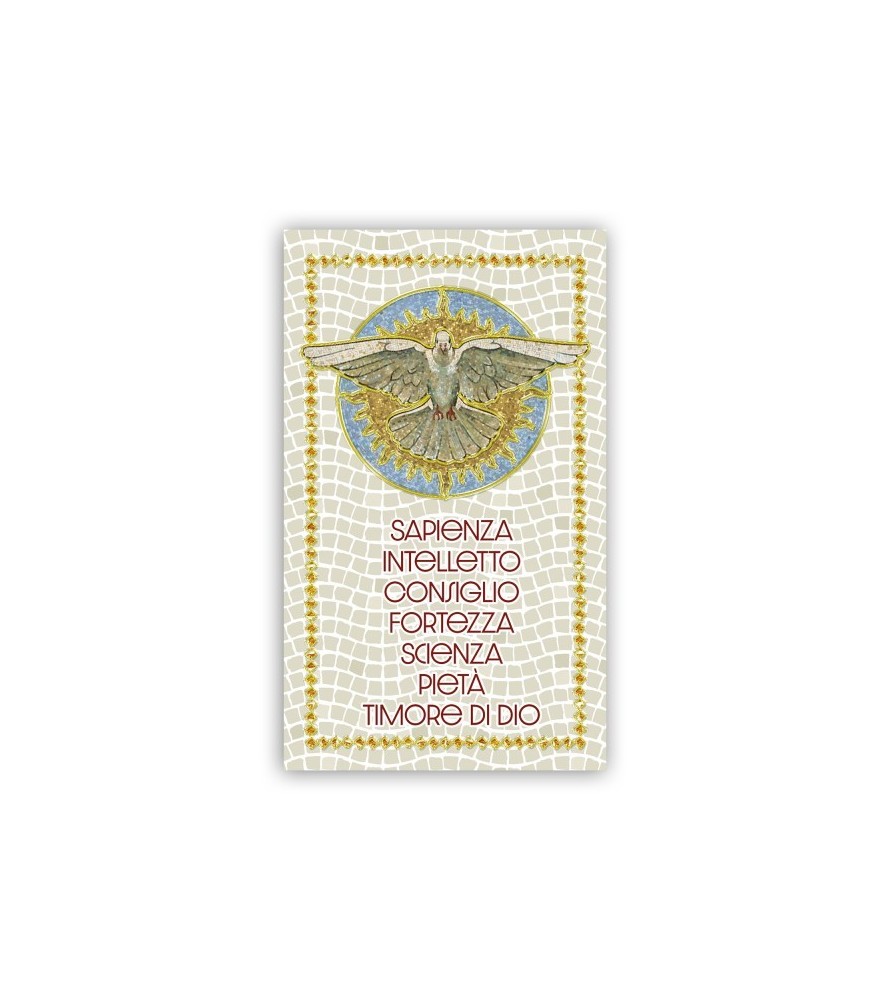 Immaginetta di Cresima con i simboli