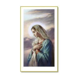 Santino con cornice bianca e bordino dorato della Madonna Addolorata