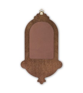 Acquasantiera in legno con dettagli in oro a caldo di San Francesco f.to 13,9 x 25,4 cm