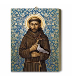 Tavola lignea raffigurante San Francesco f.to 18,5 x 25 cm