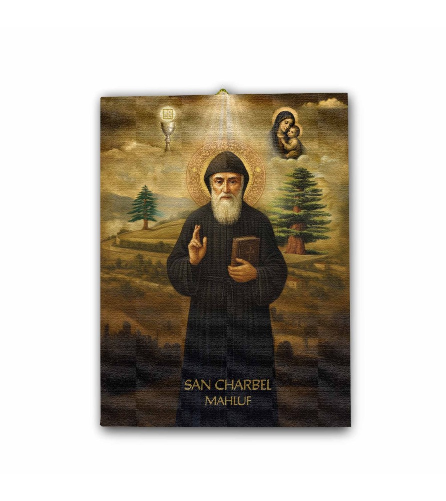 Tela pittorica intelaiata di San Charbel