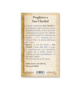 Biglietti con biografia e preghiera a San Charbel f.to chiuso 7,5 x 12,6 cm