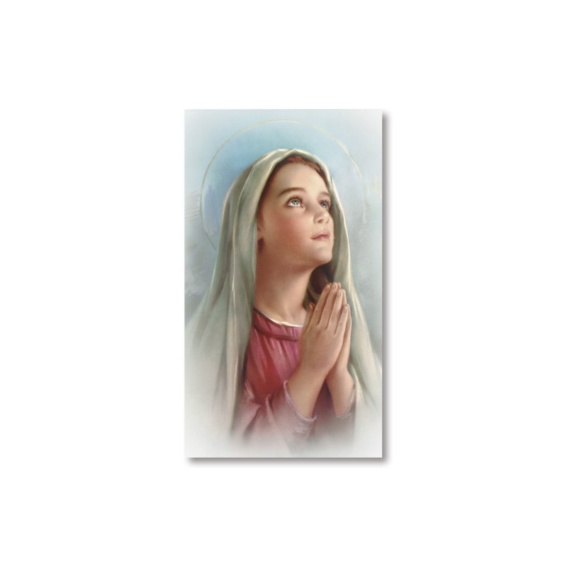 Santino Madonnina che prega con preghiera Santino Madonnina che prega con preghiera