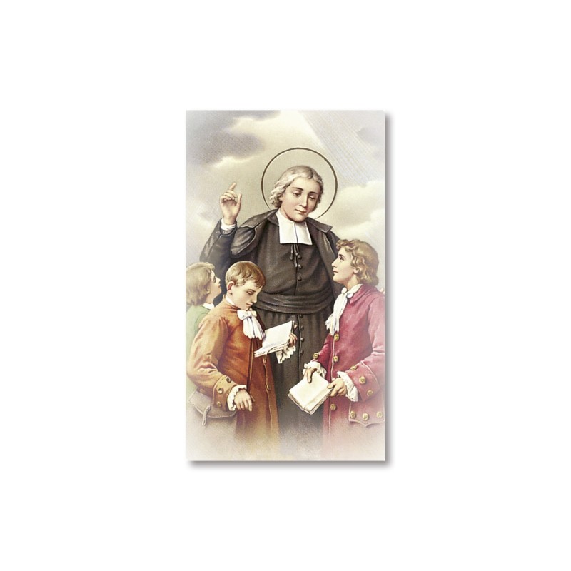 Santino San Giovanni Battista de la Salle con preghiera Santino San Giovanni Battista de la Salle con preghiera