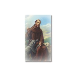 Santino San Francesco d'Assisi con il lupo con preghiera