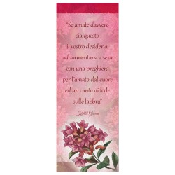 Segnalibro in pregiato cartoncino perlato con illustrazione floreale e la preghiera Se amate davvero di Kahlil Gibran