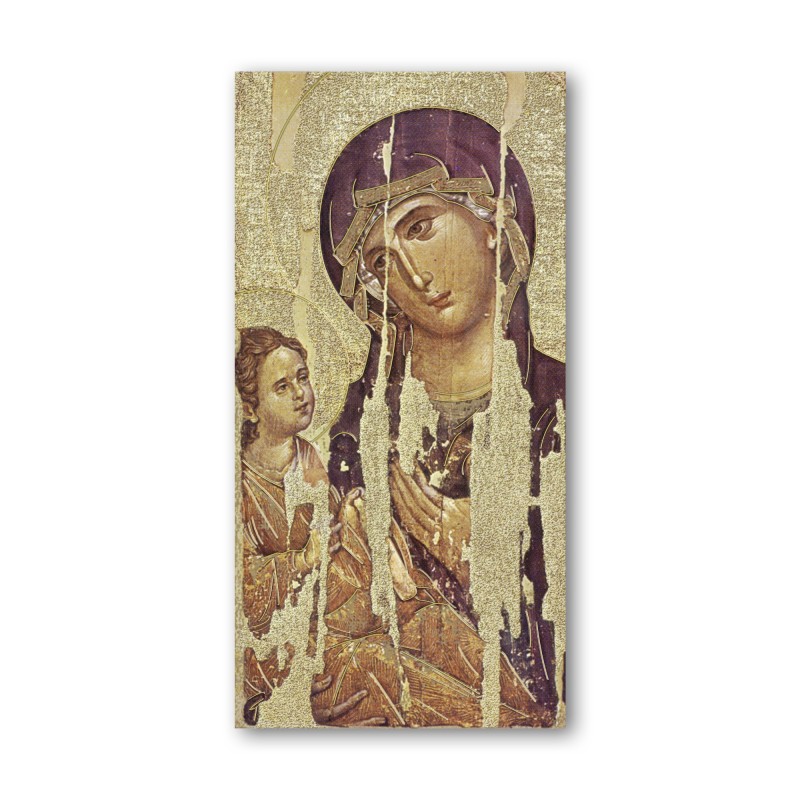 Segnalibro con oro a caldo dell'icona della Madonna con Bambino