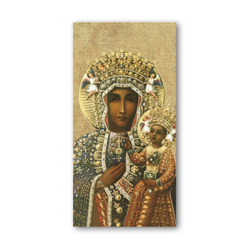 Segnalibro con oro a caldo dell'icona della Madonna di Czestochowa Segnalibro con oro a caldo dell'icona della Madonna di Czestochowa