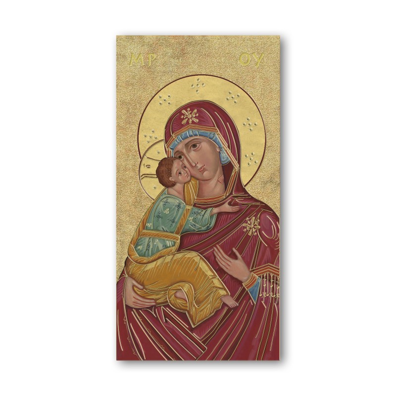 Segnalibro con oro a caldo dell'icona della Madonna della Tenerezza Segnalibro con oro a caldo dell'icona della Madonna della Tenerezza