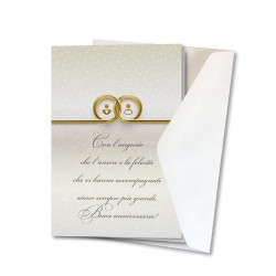 Biglietto per l'anniversario di nozze in carta perlata con busta