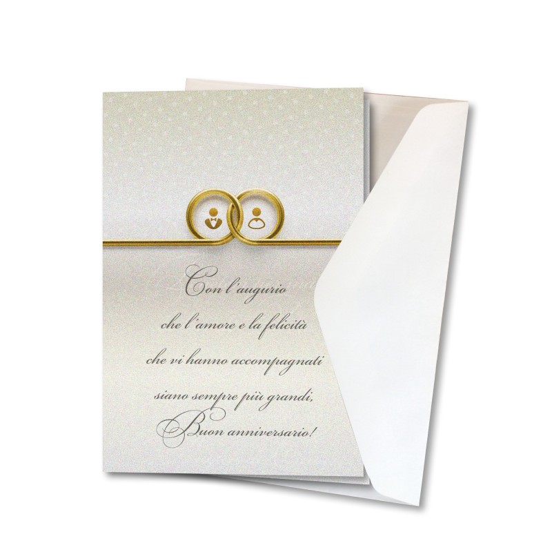 Biglietto per l'anniversario di nozze in carta perlata con busta Biglietto per l'anniversario di nozze in carta perlata con busta
