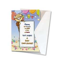 Biglietto per auguri di compleanno del nonno in carta perlata con busta