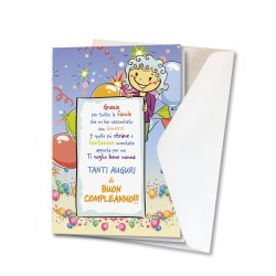 Biglietto per auguri di compleanno della nonna in carta perlata con busta