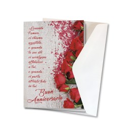 Biglietto per l'anniversario di nozze in carta perlata con busta