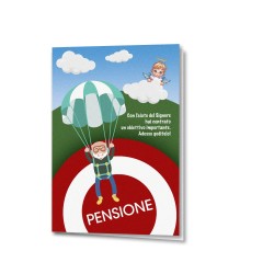 Biglietto di auguri di pensionamento uomo in carta perlata con busta