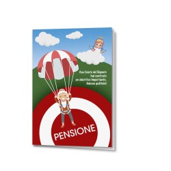 Biglietto di auguri di pensionamento donna in carta perlata con busta