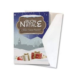 Biglietto di auguri di Buon Natale in carta perlata con busta