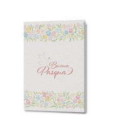 Biglietto di auguri di Buona Pasqua in carta perlata con busta