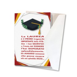 Biglietto di congratulazione per la laurea in carta perlata con busta