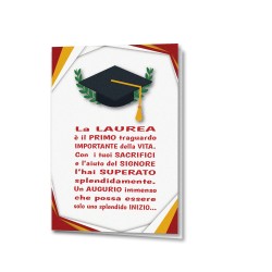 Biglietto di congratulazione per la laurea in carta perlata con busta