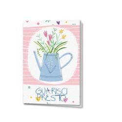 Biglietto di auguri di pronta guarigione in carta perlata con busta