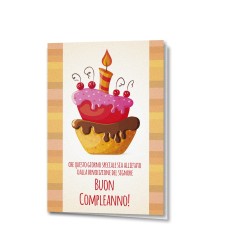Biglietto di auguri di Buon Compleanno in carta perlata con busta