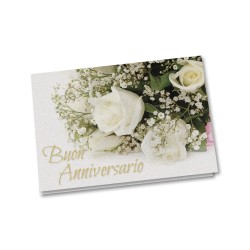 Biglietto di auguri di anniversario di nozze in carta perlata con busta