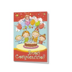 Biglietto di auguri di Buon Compleanno in carta perlata con busta