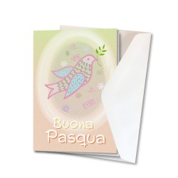 Biglietto di auguri di Buona Pasqua in carta perlata con busta