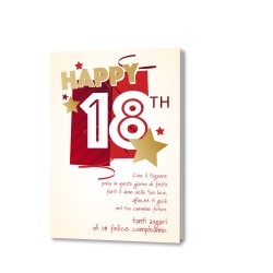 Biglietto per il 18° compleanno in carta perlata con busta