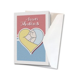 Biglietto di auguri alla mamma in carta perlata con busta