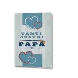 Biglietto di auguri al papà in carta perlata con busta