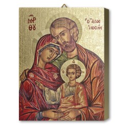 Tavola Lignea dell'icona della Sacra Famiglia in scatola regalo