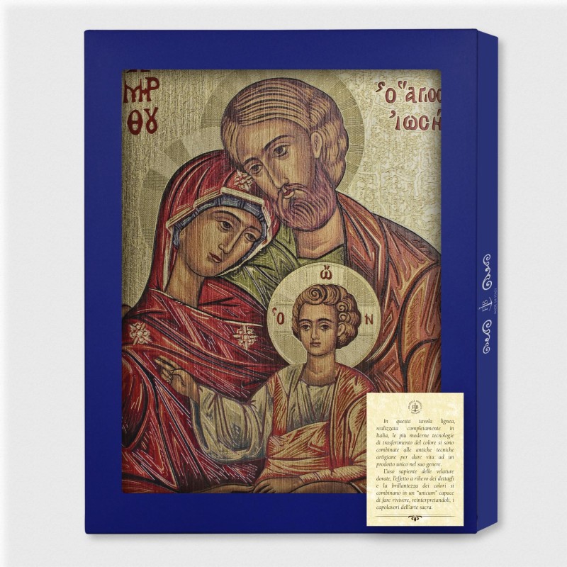 Tavola Lignea dell'icona della Sacra Famiglia in scatola regalo Tavola Lignea dell'icona della Sacra Famiglia in scatola regalo