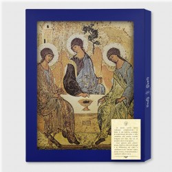 Tavola Lignea dell'icona della Trinità di Reblev in scatola regalo