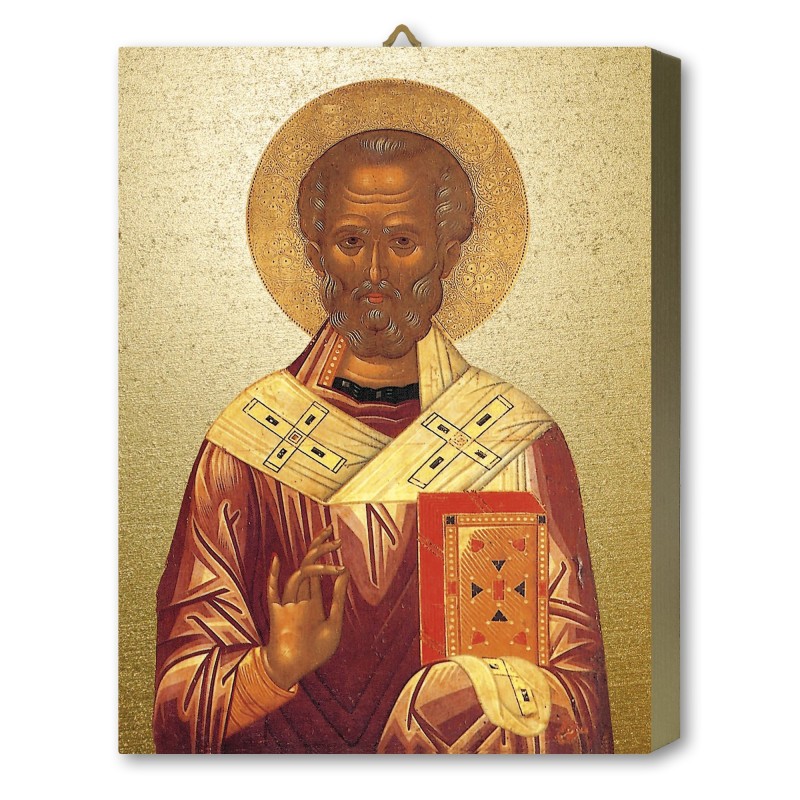 Tavola Lignea dell'icona di San Nicola in scatola regalo Tavola Lignea dell'icona di San Nicola in scatola regalo